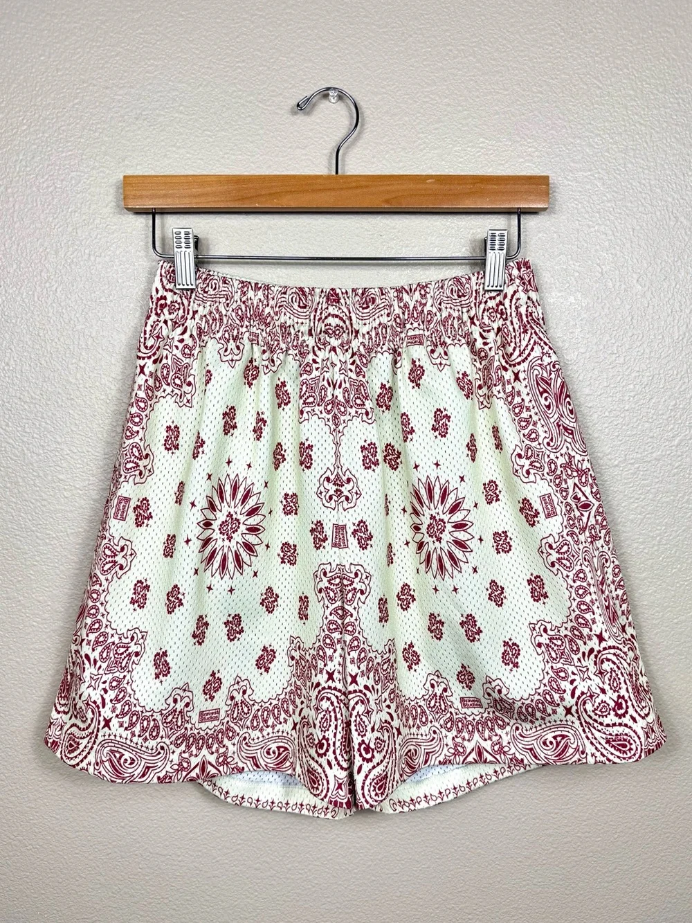 Bravest‎ Studios Red Paisley Shorts large streetwear EUC A